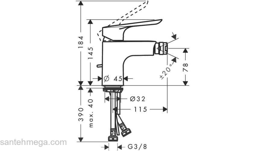 Смеситель для биде Hansgrohe Logis E 71232000. Фото