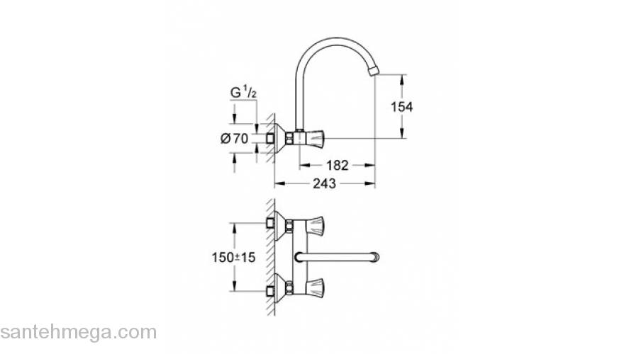 Смеситель для мойки GROHE Costa 31191001. Фото