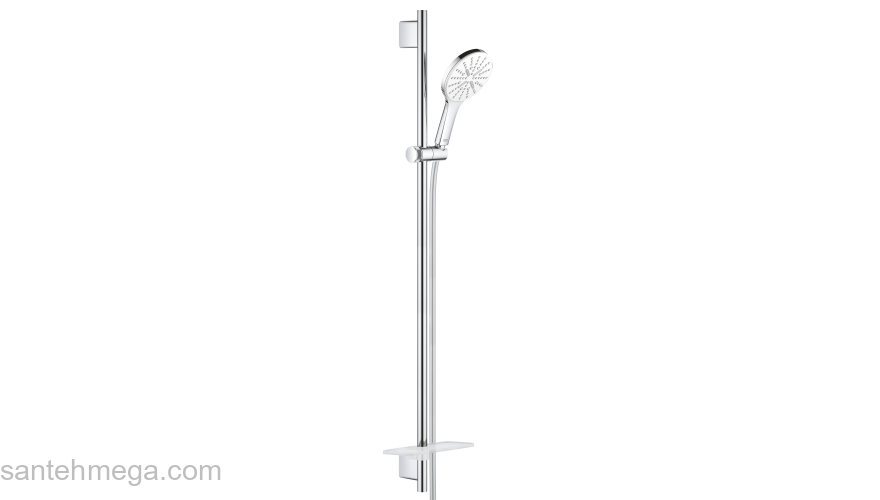 GROHE 26578LS0 Rainshower SmartActive 130 Душевой гарнитур III, душевая штанга 900 мм, шланг 1750 мм, полочка, белая луна. Фото
