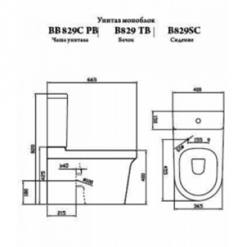 Чаша унитаза BELBAGNO Vella P-trap BB829CP. Фото