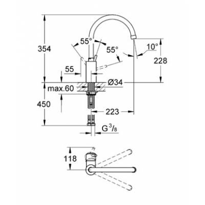 Смеситель для мойки GROHE Concetto New 32661001. Фото